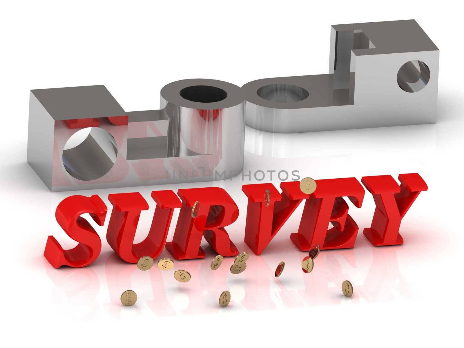 SURVEY- inscription of red letters and silver details by GreenMost