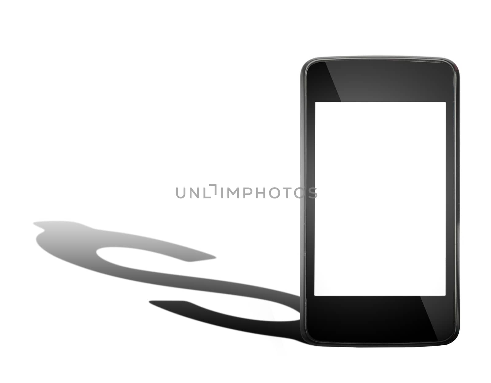Smartphone with dollar shadow by cherezoff