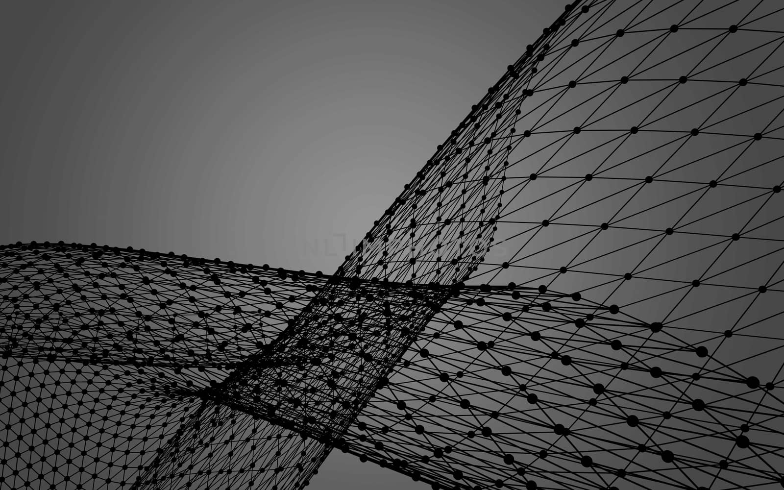 Abstract polygonal space low poly dark background with connecting dots and lines. Connection structure.