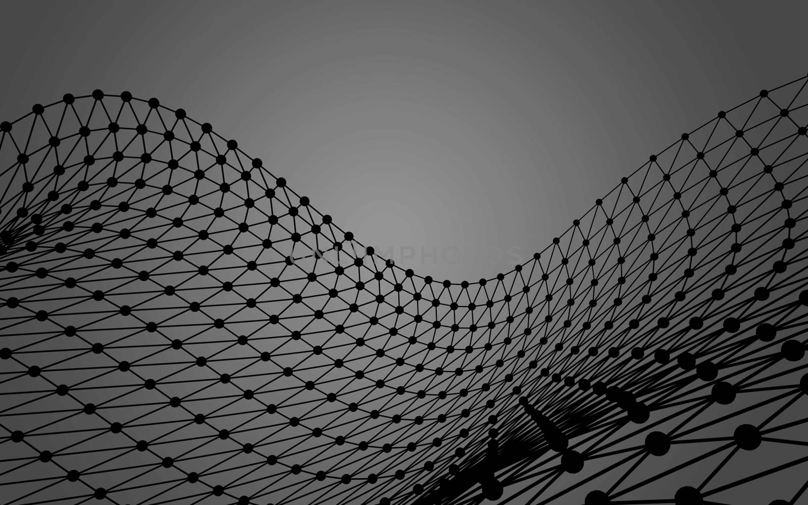 Abstract polygonal space low poly dark background with connecting dots and lines. Connection structure.