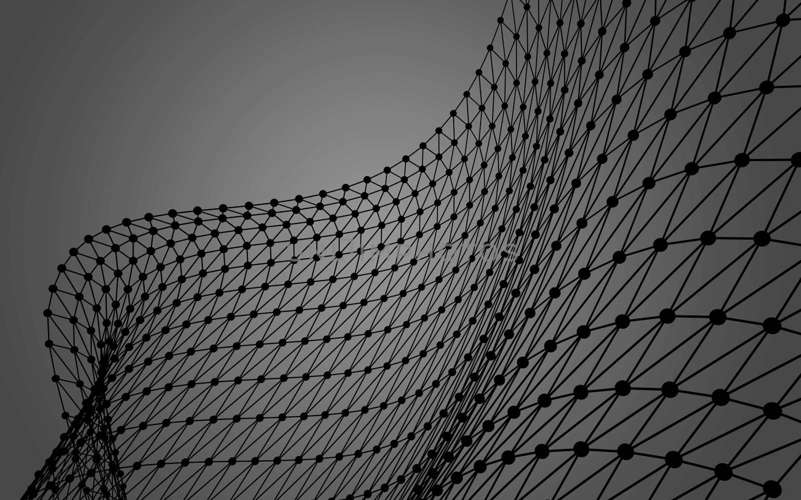 Abstract polygonal space low poly dark background with connecting dots and lines. Connection structure.