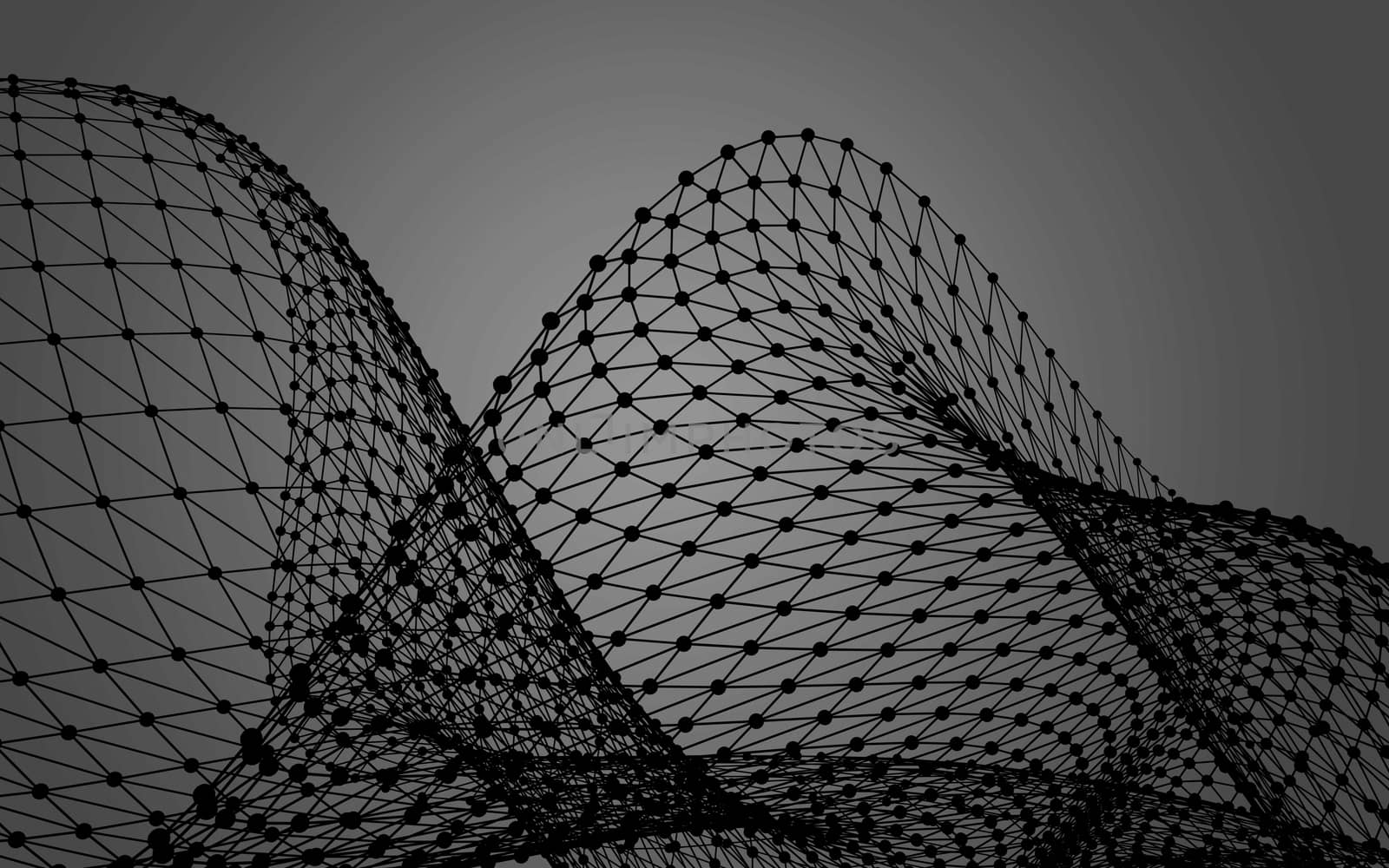 Abstract polygonal space low poly dark background with connecting dots and lines. Connection structure.