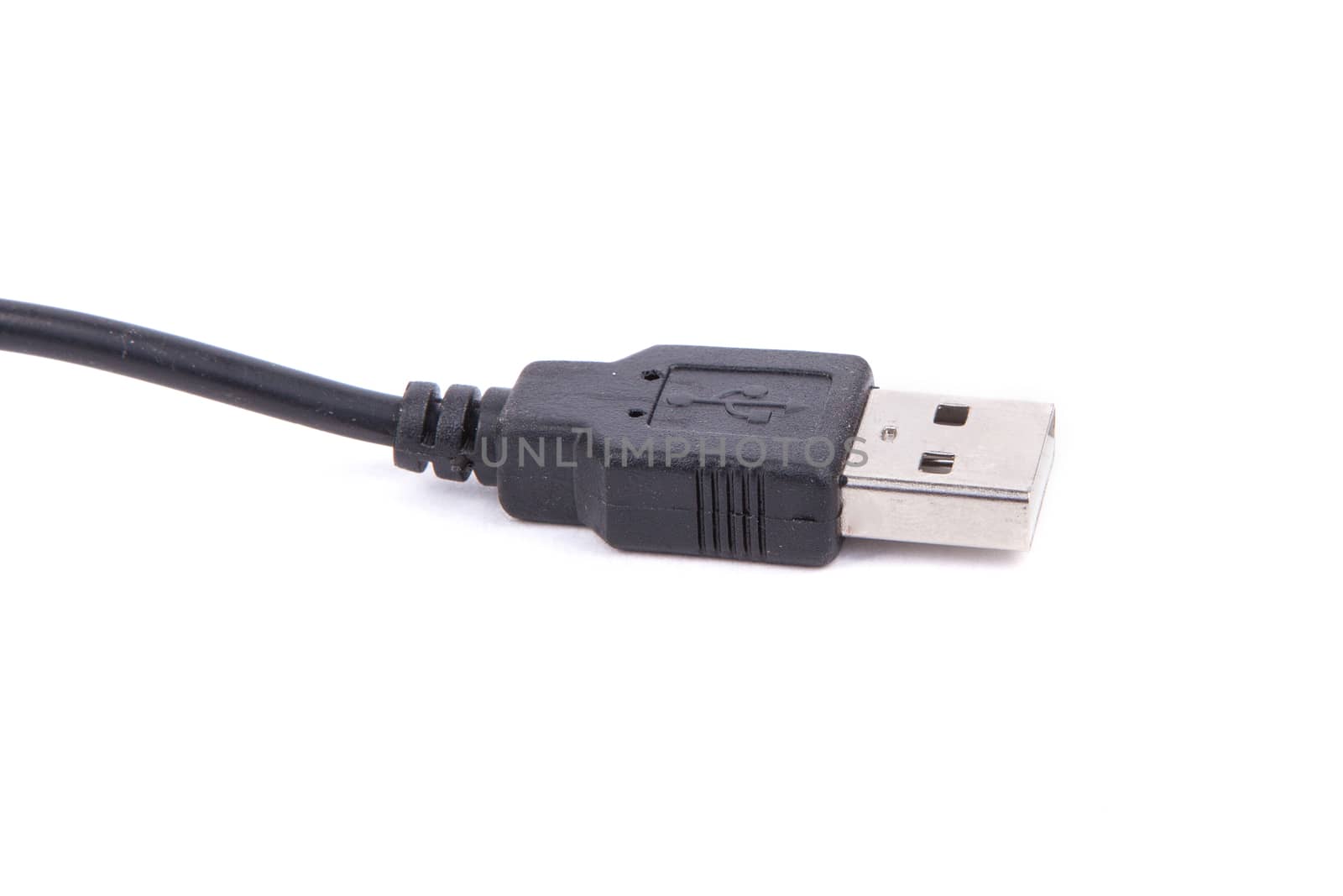 usb cable on an isolated white background by traza