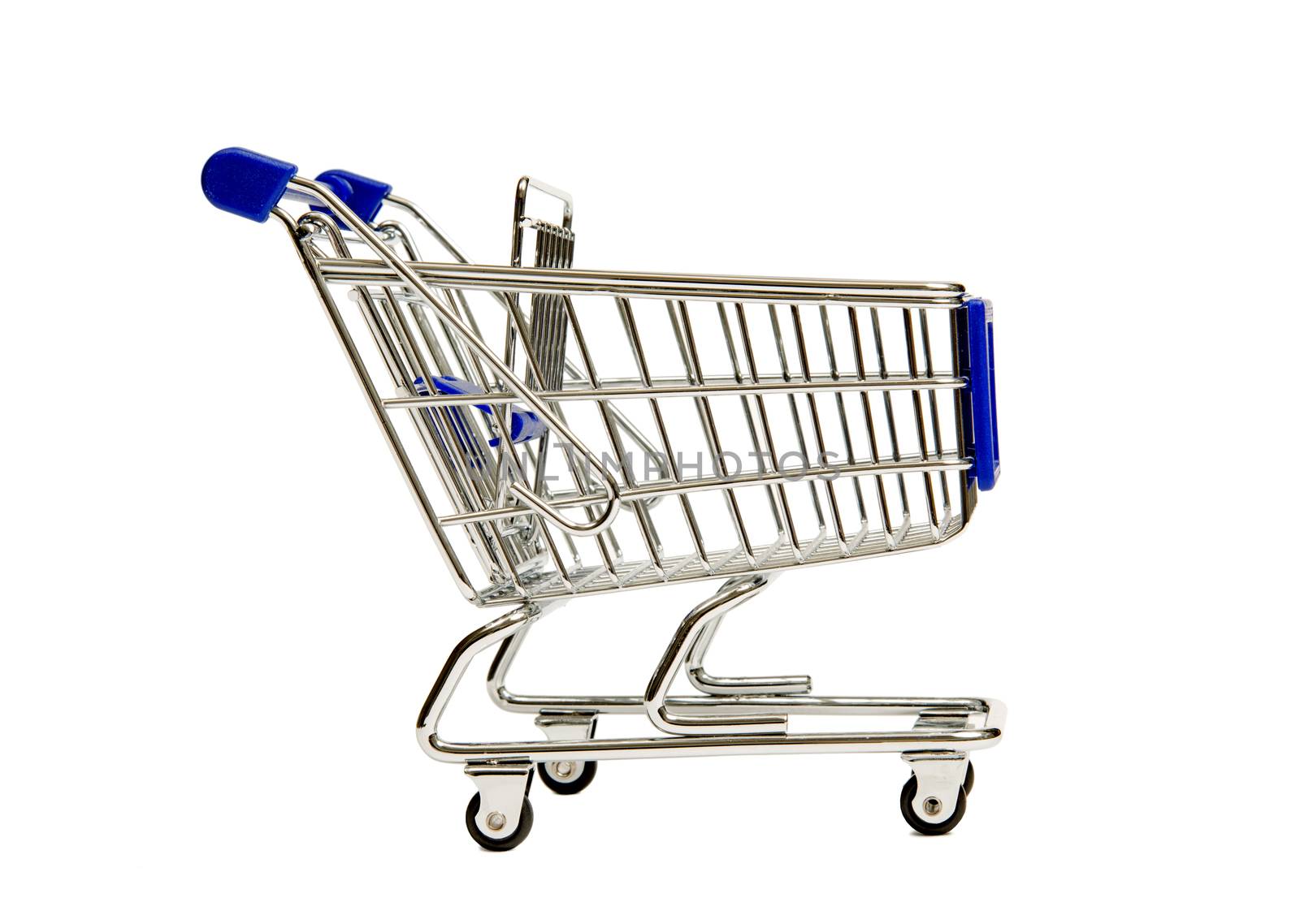 Shopping Cart With Blue Handle by stockbuster1