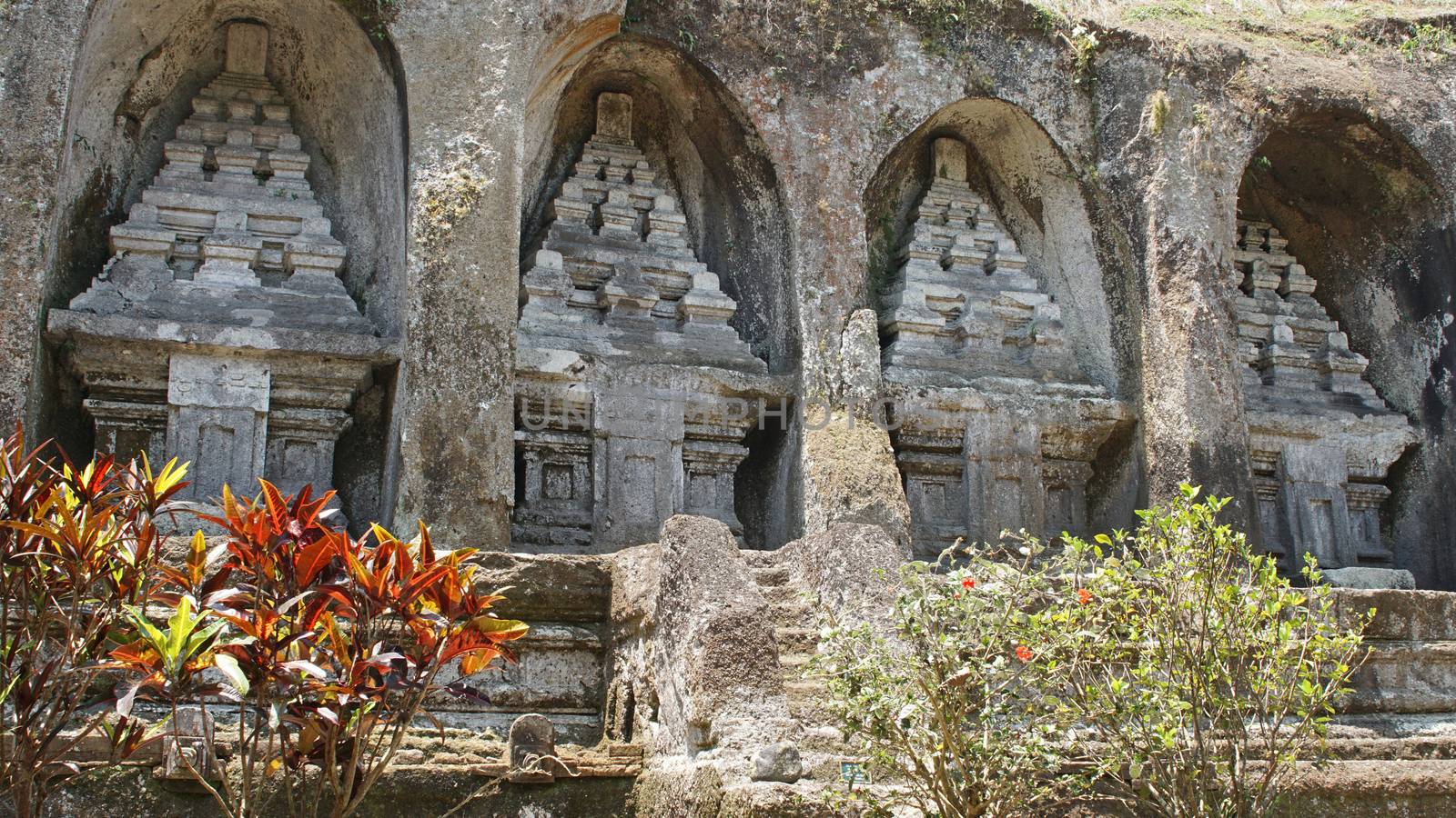 BALI, INDONESIA - DECEMBER 01, 2015: Tombs and temple of Gunung Kawi close to Ubud on December 01, 2015 in Bali, Indonesia