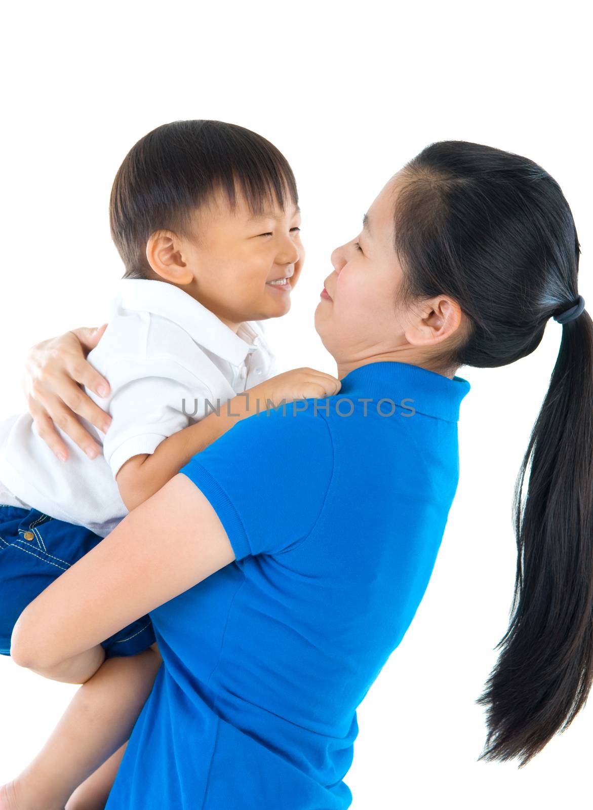 Asian mother and son