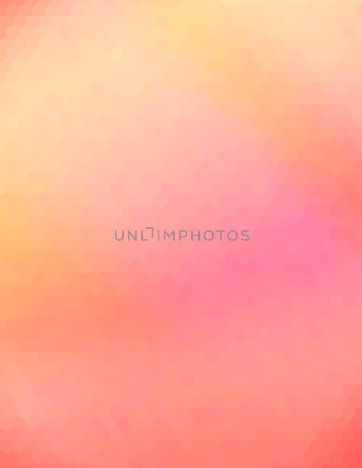 Orange pink abstract geometric background consisting of colored hexagons