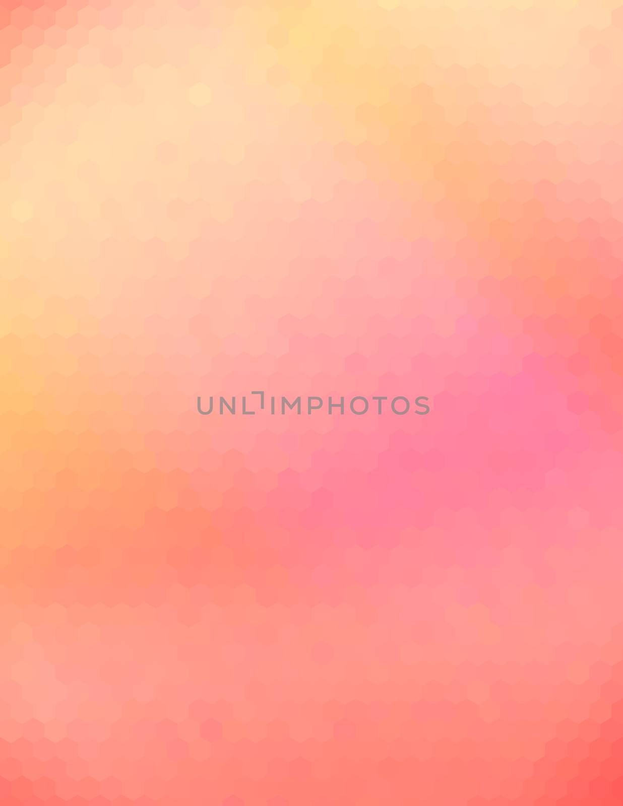 Orange pink abstract geometric background consisting of colored hexagons