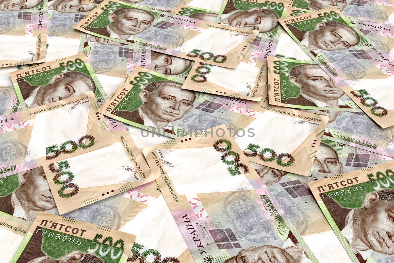Background from ukrainian money hryvnia. 500 denomination