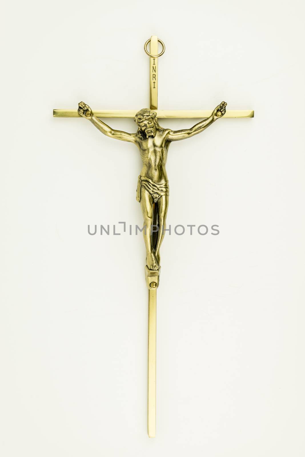 Jesus on the cross isolated on white