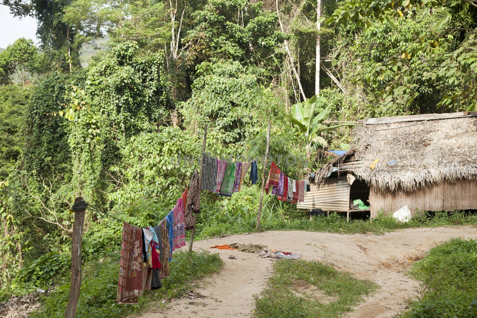 Malaysia.Tribal village in the upper Royal Belum rainforest.