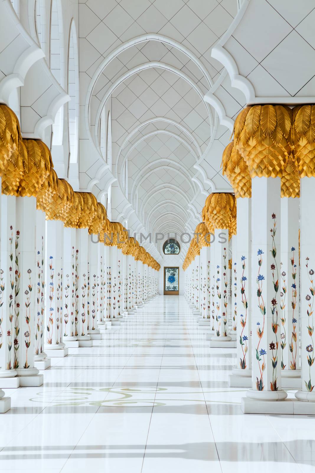 Sheikh Zayed Grand Mosque in Abu Dhabi, the capital city of United Arab Emirates