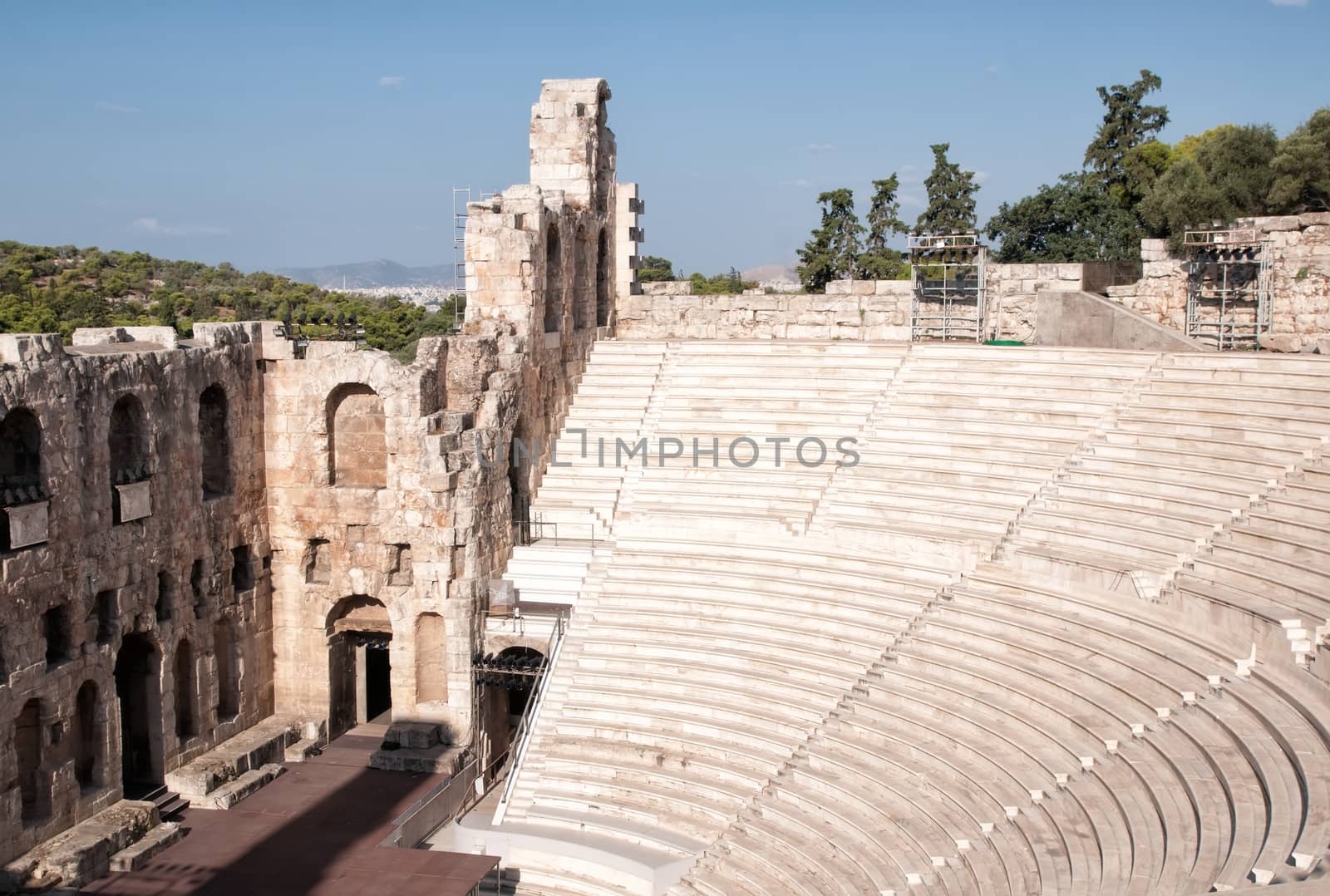 ATHENS, GREECE, Stone theatre Odeon of Herodes Atticus by mitakag