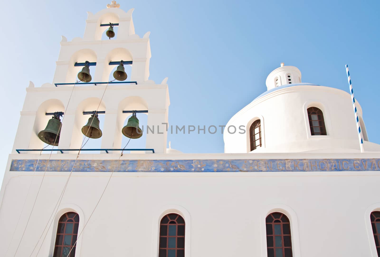 Vintage church in Oia, Santorini, Greece, Aegean sea