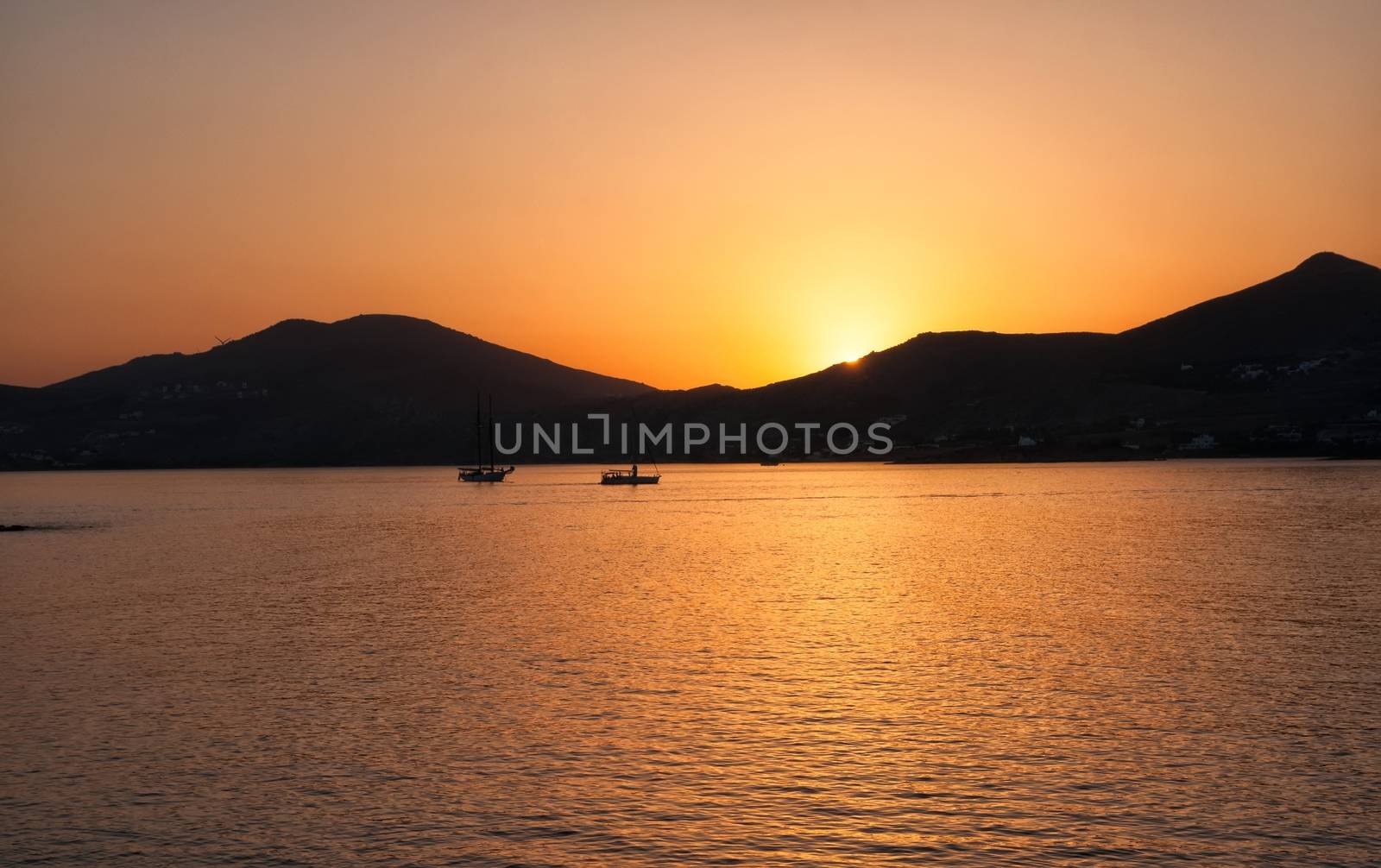 Naussa sunset, Paros island, Aegean sea by mitakag