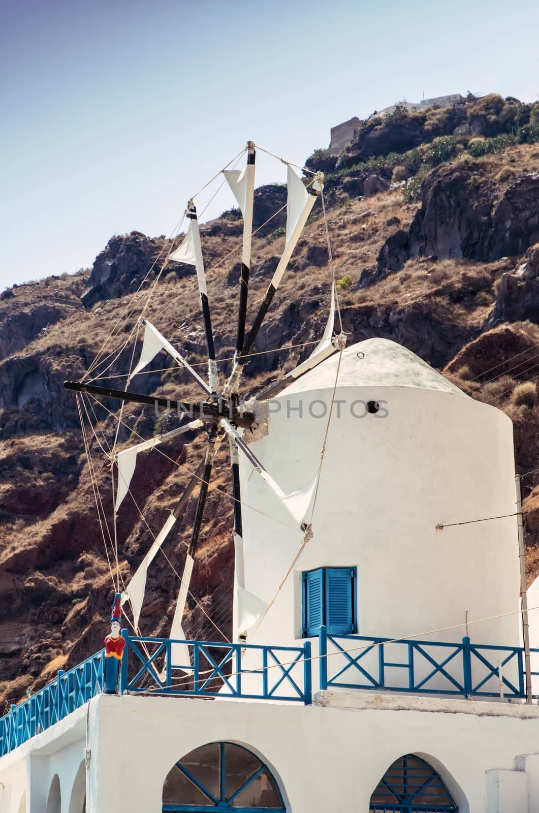Windmill in Therasia, Santorini, Aegean Sea, Greece by mitakag