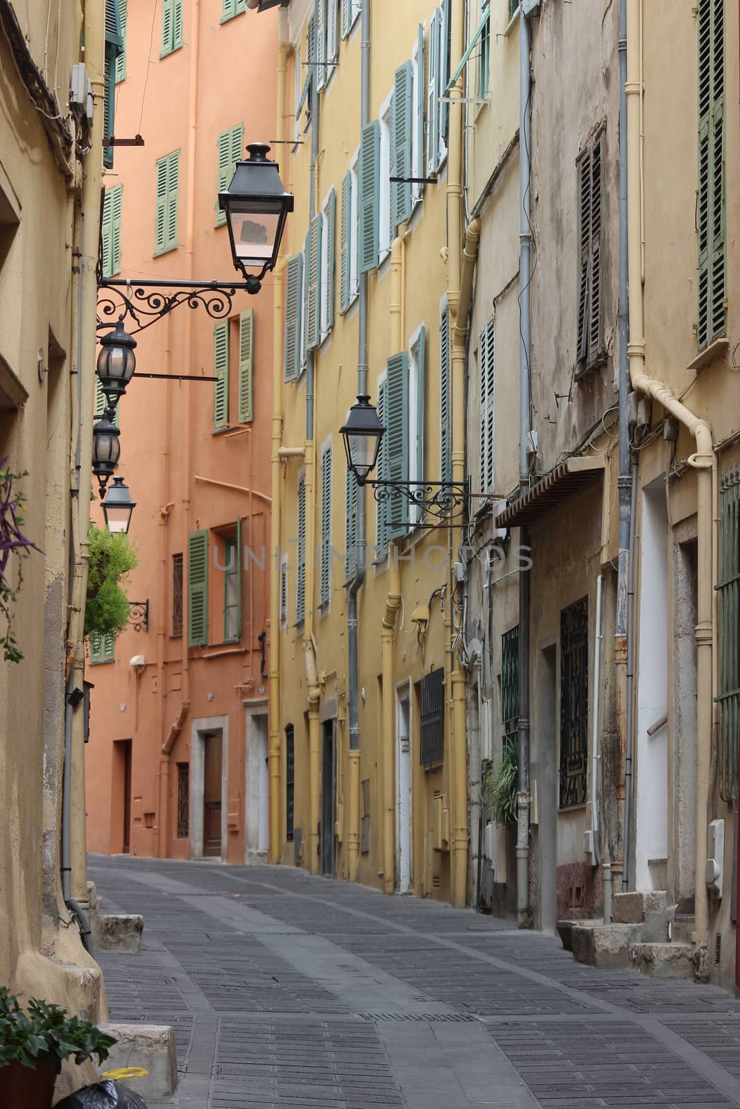 Typical Street in the Old Menton by bensib
