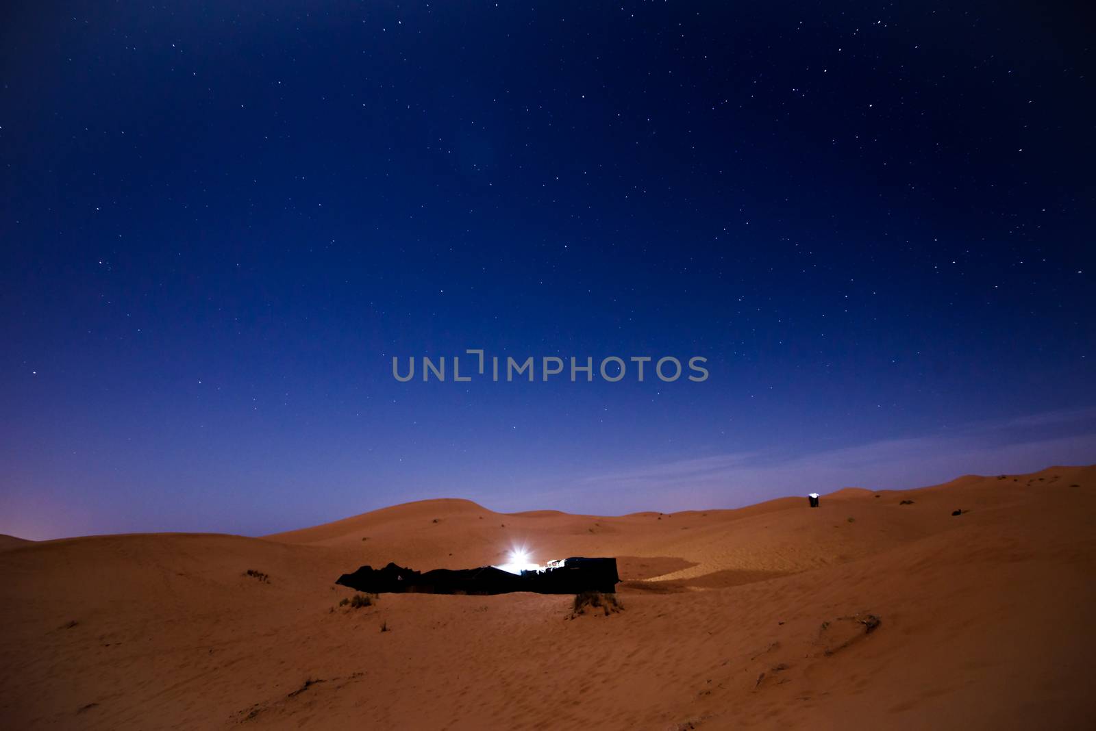 Stars at night over the dunes, Morocco by johnnychaos