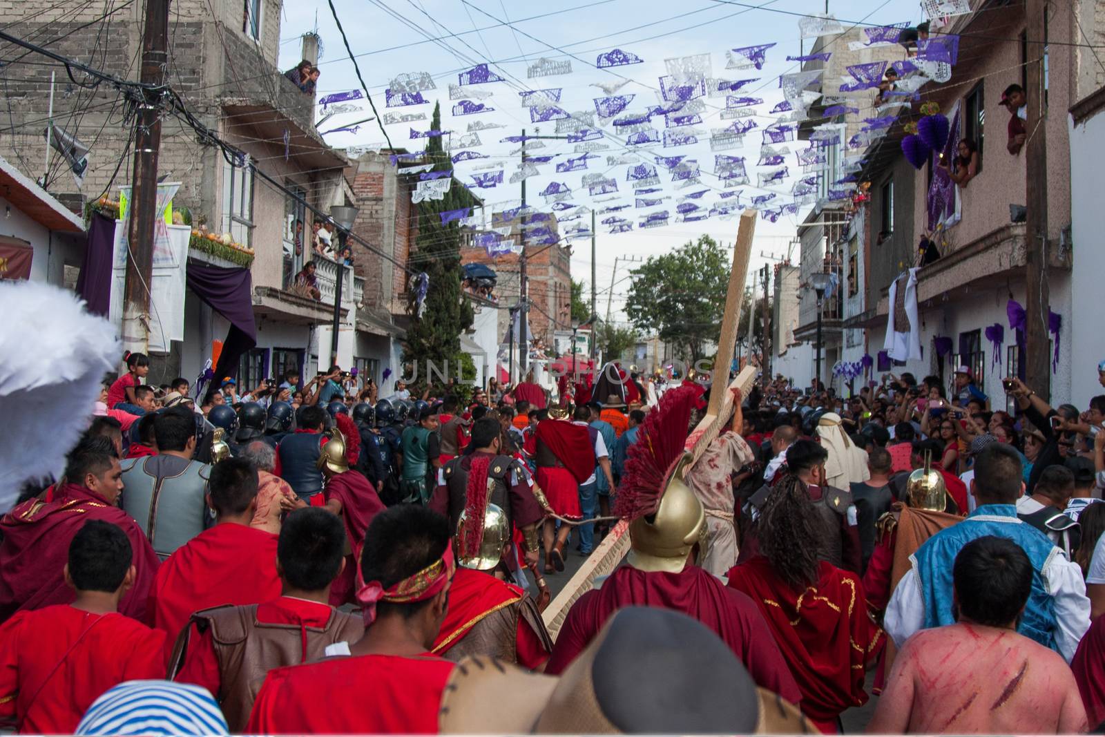 MEXICO, Mexico City: Worshippers lined the streets to take part in Good Friday services on March 25, 2016, in Mexico City. The procession went through the Via Crucis, or stations of the cross, which tell of the crucifixion of Jesus.Good Friday is held on the Friday before Easter.