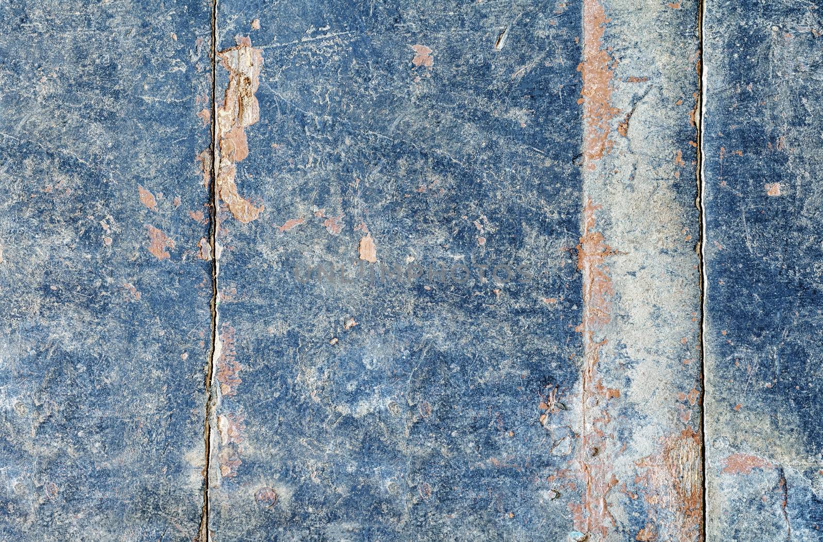 Background from old boards over the years, layers of paint, tinted in blue.