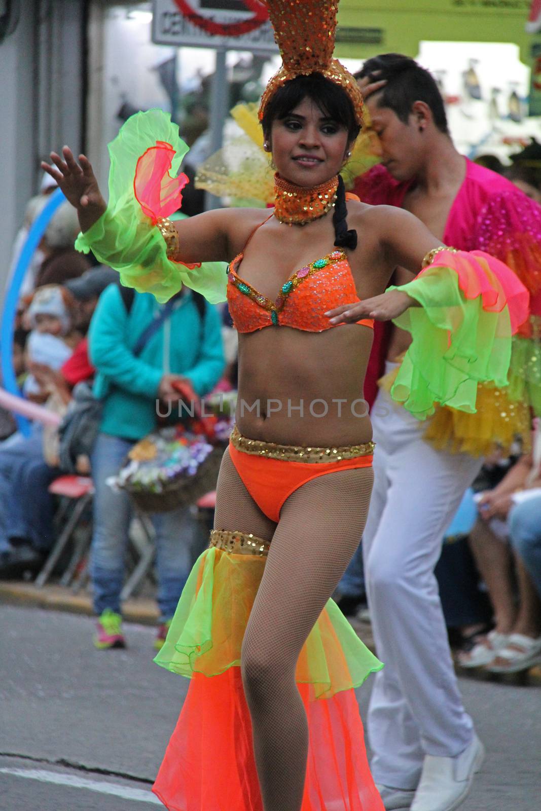 Dancers performing at a parade during a carnaval in Veracruz, Mexico 03 Feb 2016 No model release Editorial use only