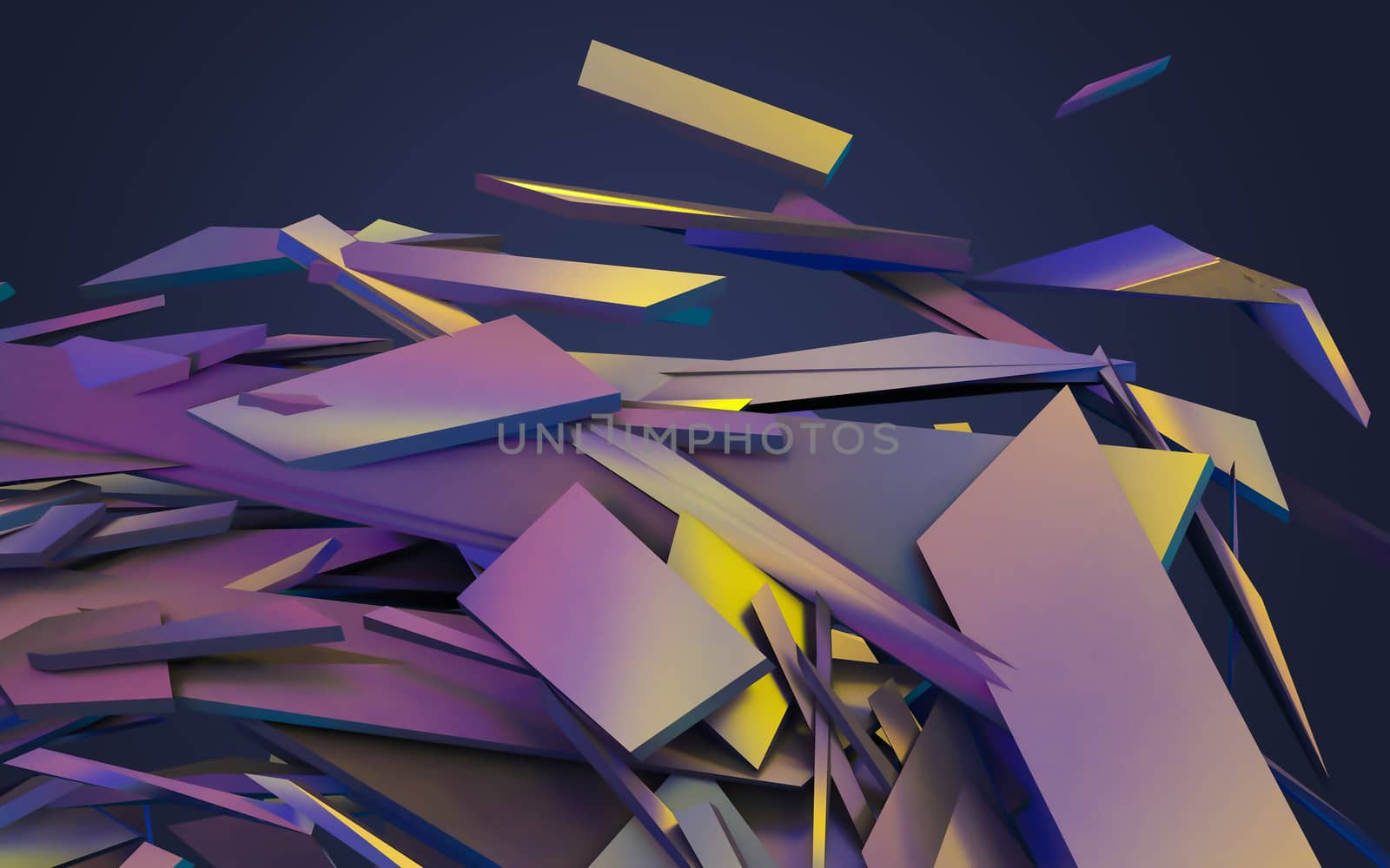 Abstract 3d rendering of chaotic structure.  by teerawit