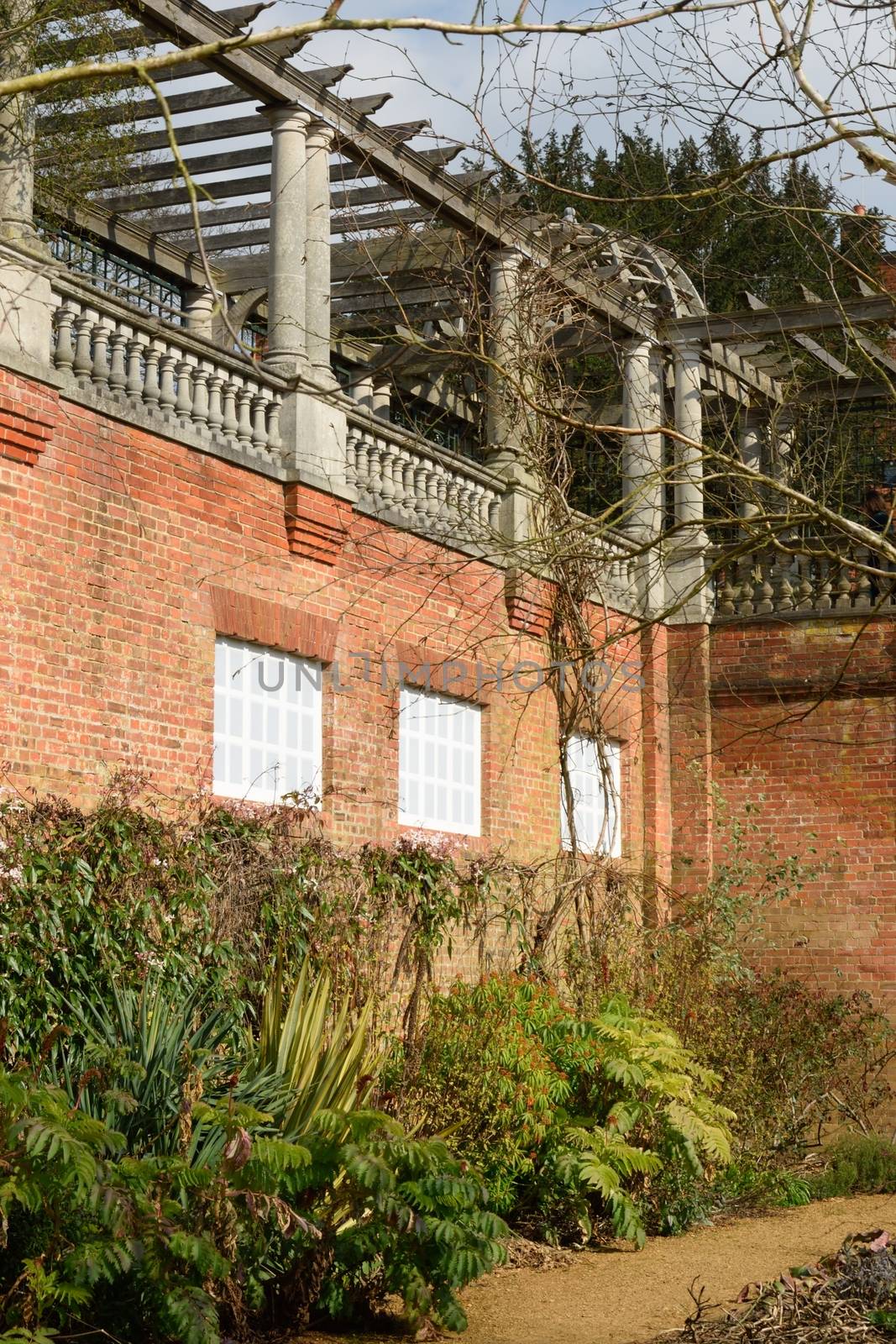 Corner of large brick pagoda