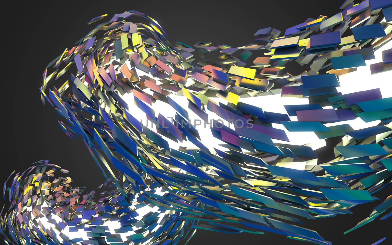 Abstract 3d rendering of chaotic structure.  by teerawit