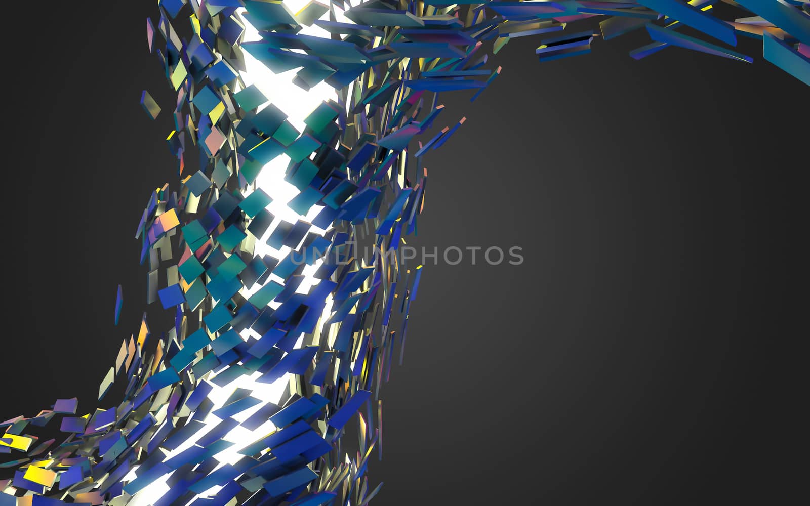 Abstract 3d rendering of chaotic structure.  by teerawit