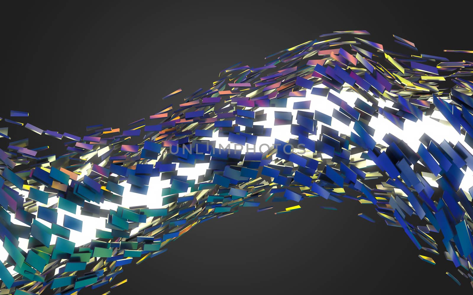 Abstract 3d rendering of chaotic structure.  by teerawit