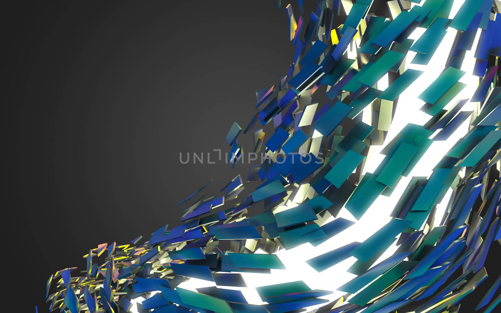 Abstract 3d rendering of chaotic structure.  by teerawit