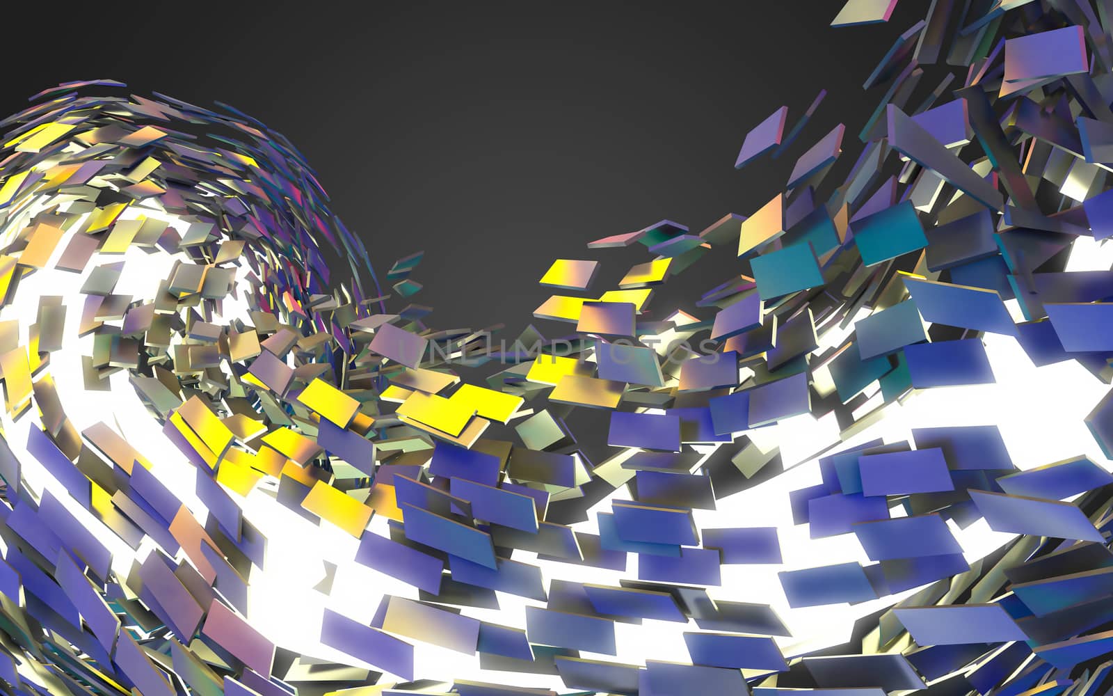 Abstract 3d rendering of chaotic structure.  by teerawit