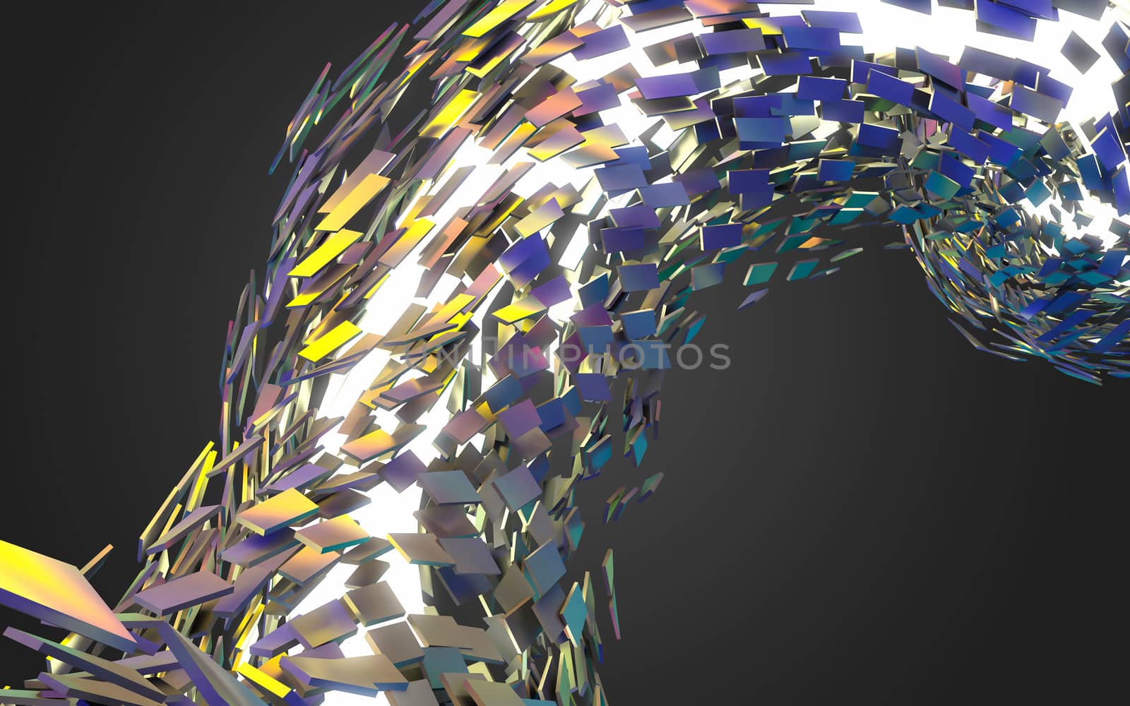 Abstract 3d rendering of chaotic structure.  by teerawit