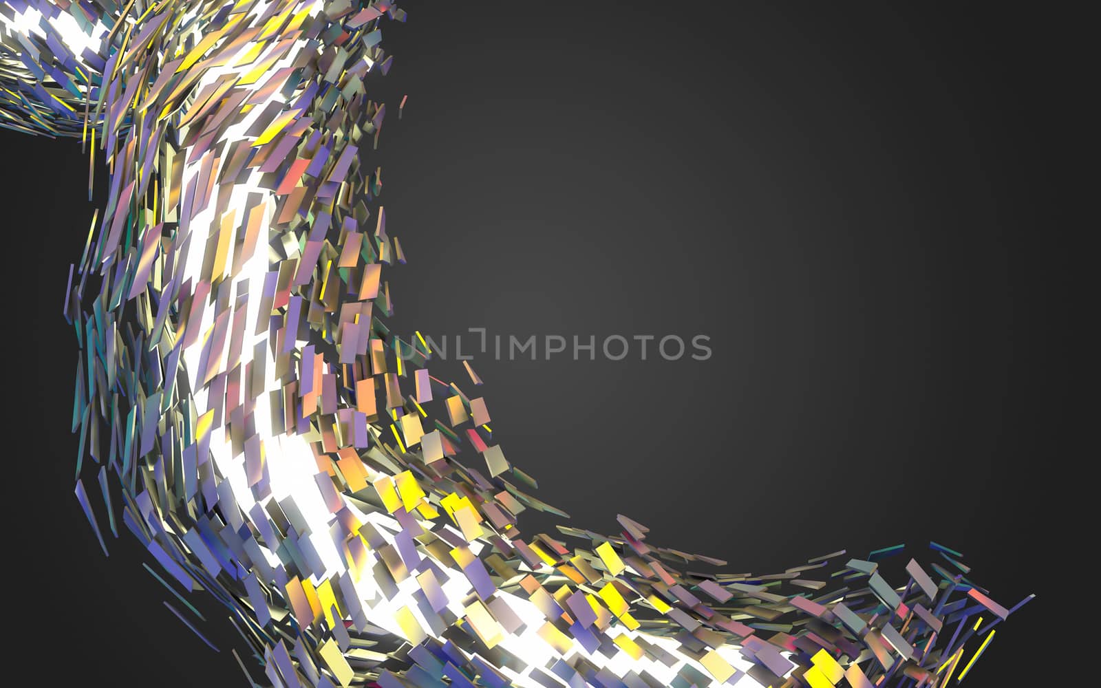 Abstract 3d rendering of chaotic structure.  by teerawit