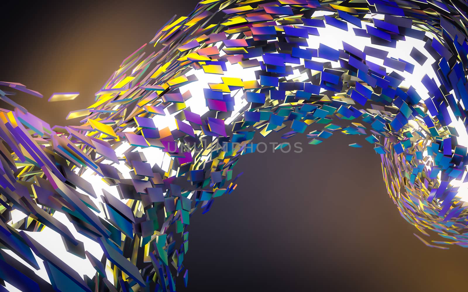 Abstract 3d rendering of chaotic structure.  by teerawit