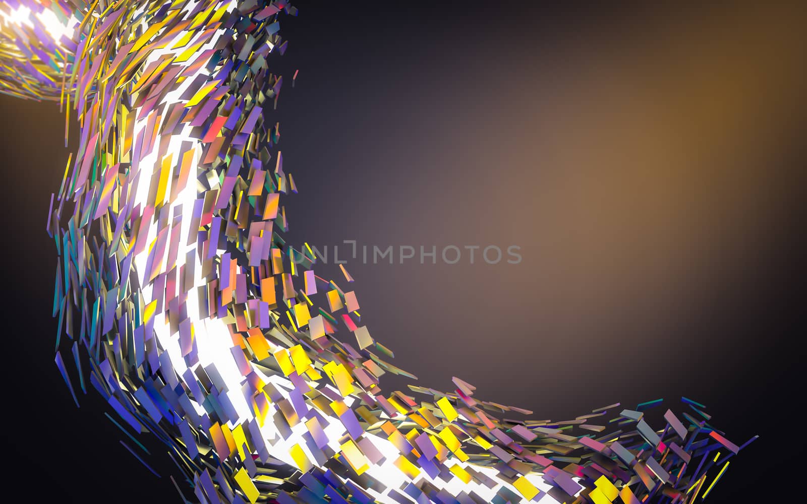 Abstract 3d rendering of chaotic structure.  by teerawit