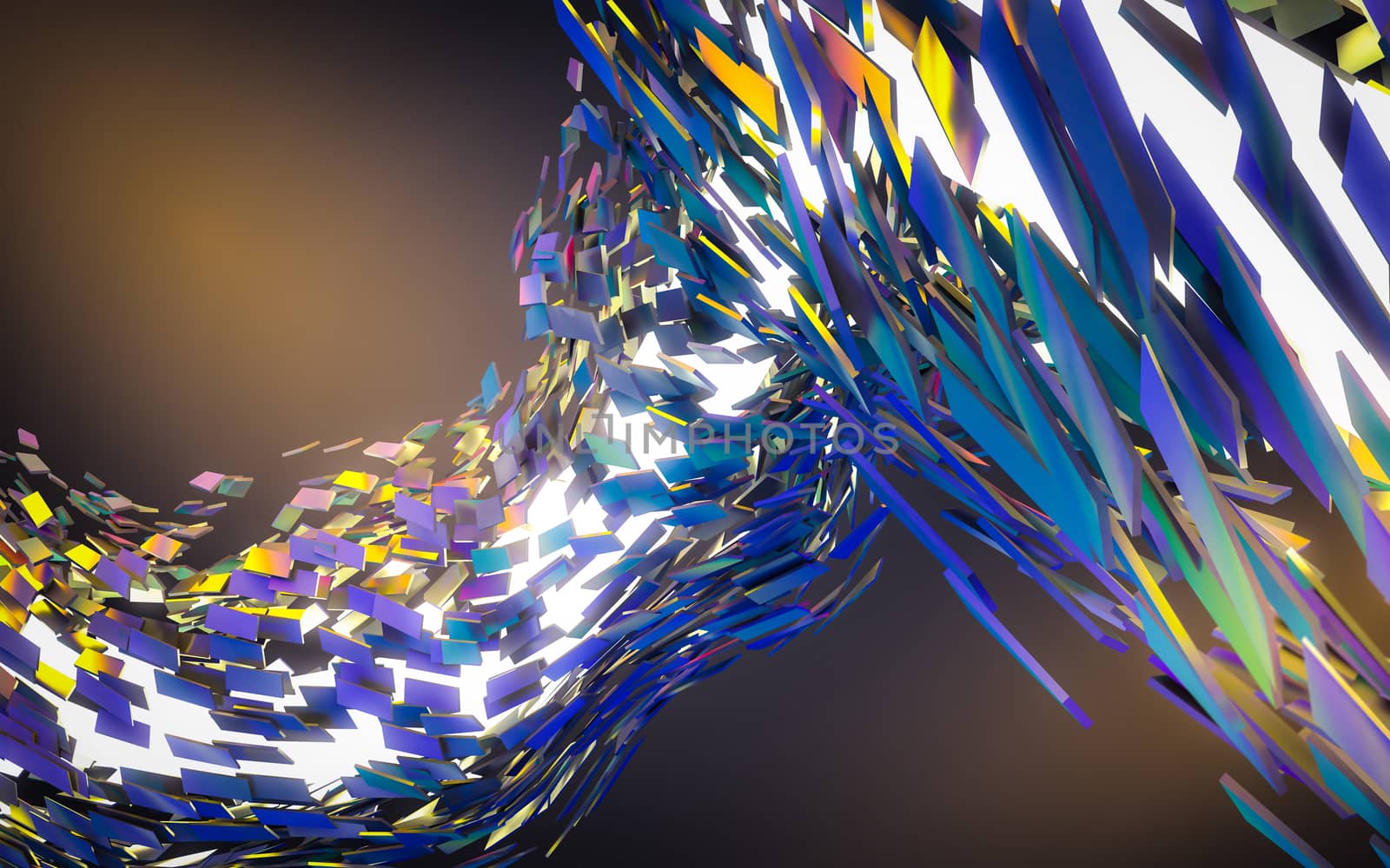 Abstract 3d rendering of chaotic structure.  by teerawit