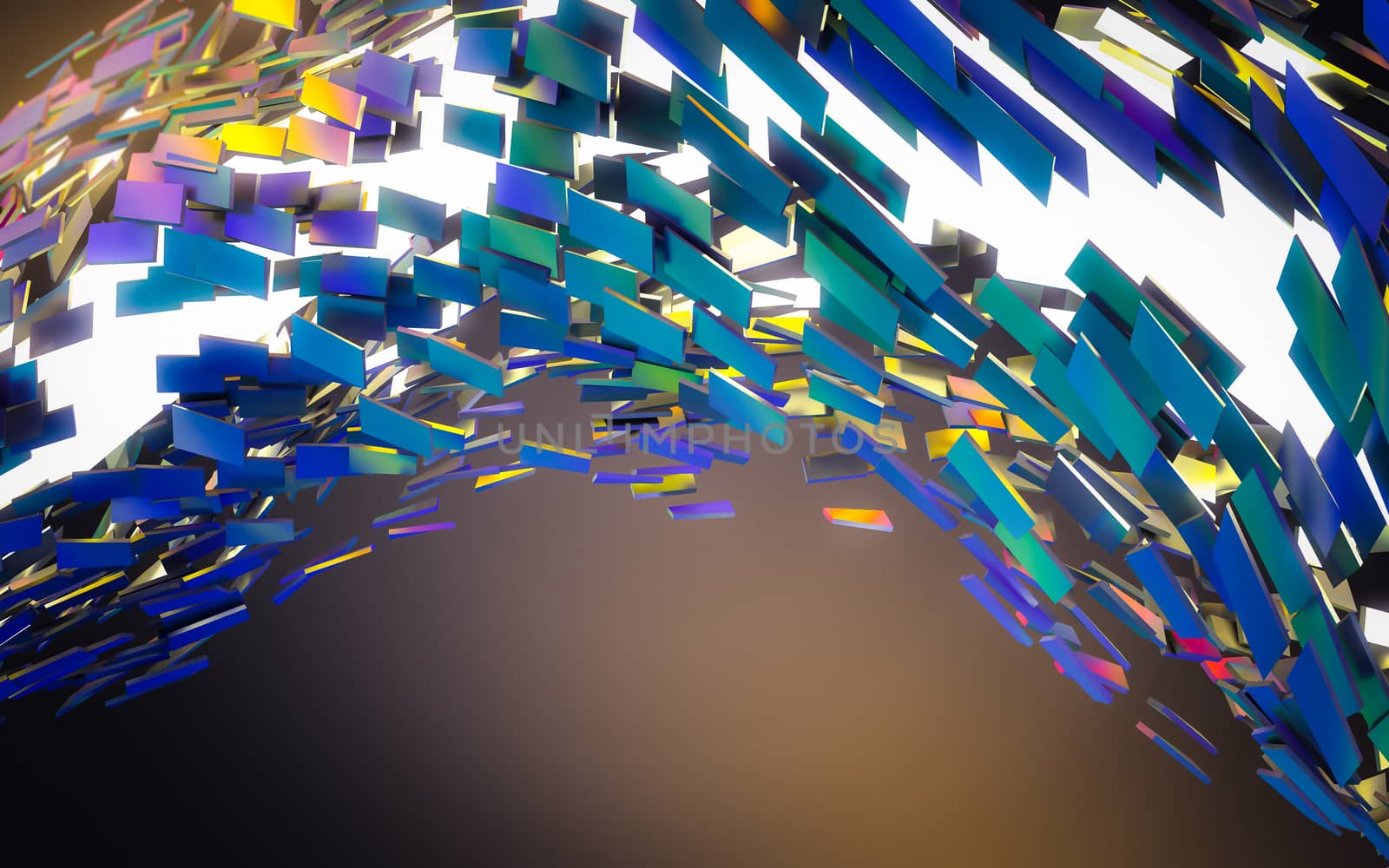 Abstract 3d rendering of chaotic structure.  by teerawit