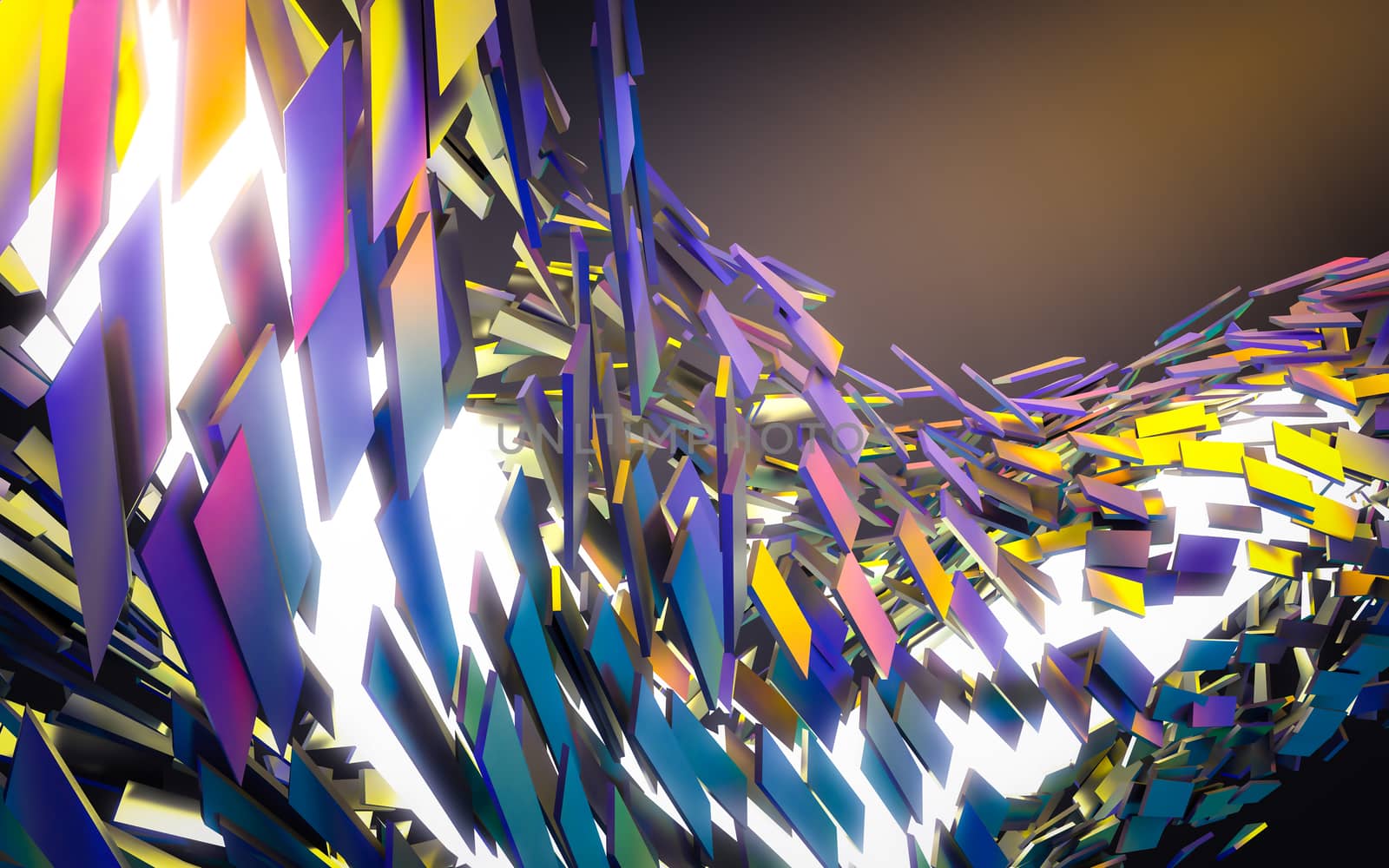 Abstract 3d rendering of chaotic structure.  by teerawit