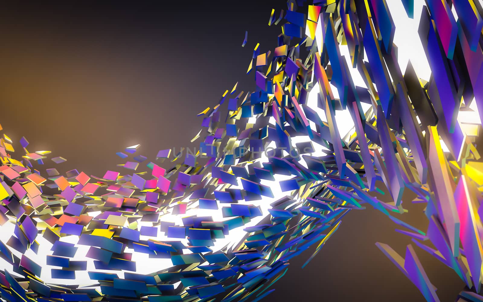 Abstract 3d rendering of chaotic structure.  by teerawit