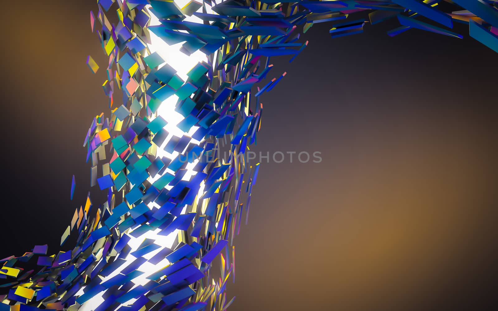 Abstract 3d rendering of chaotic structure.  by teerawit