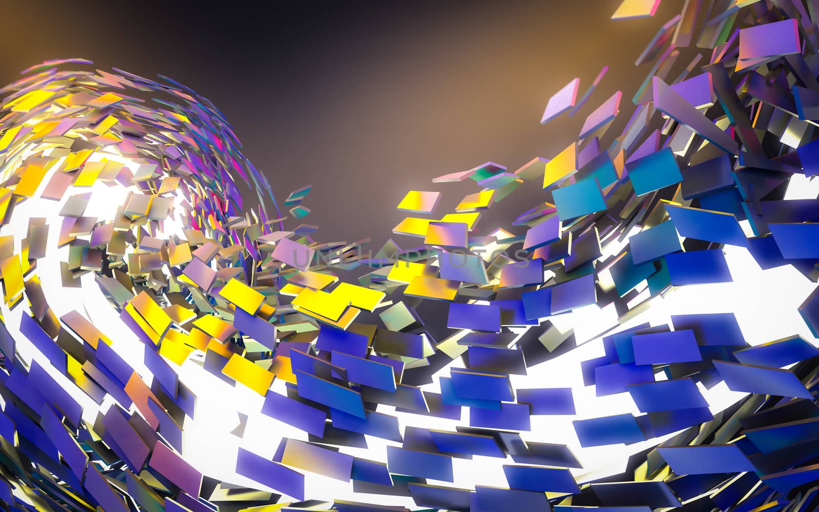 Abstract 3d rendering of chaotic structure.  by teerawit