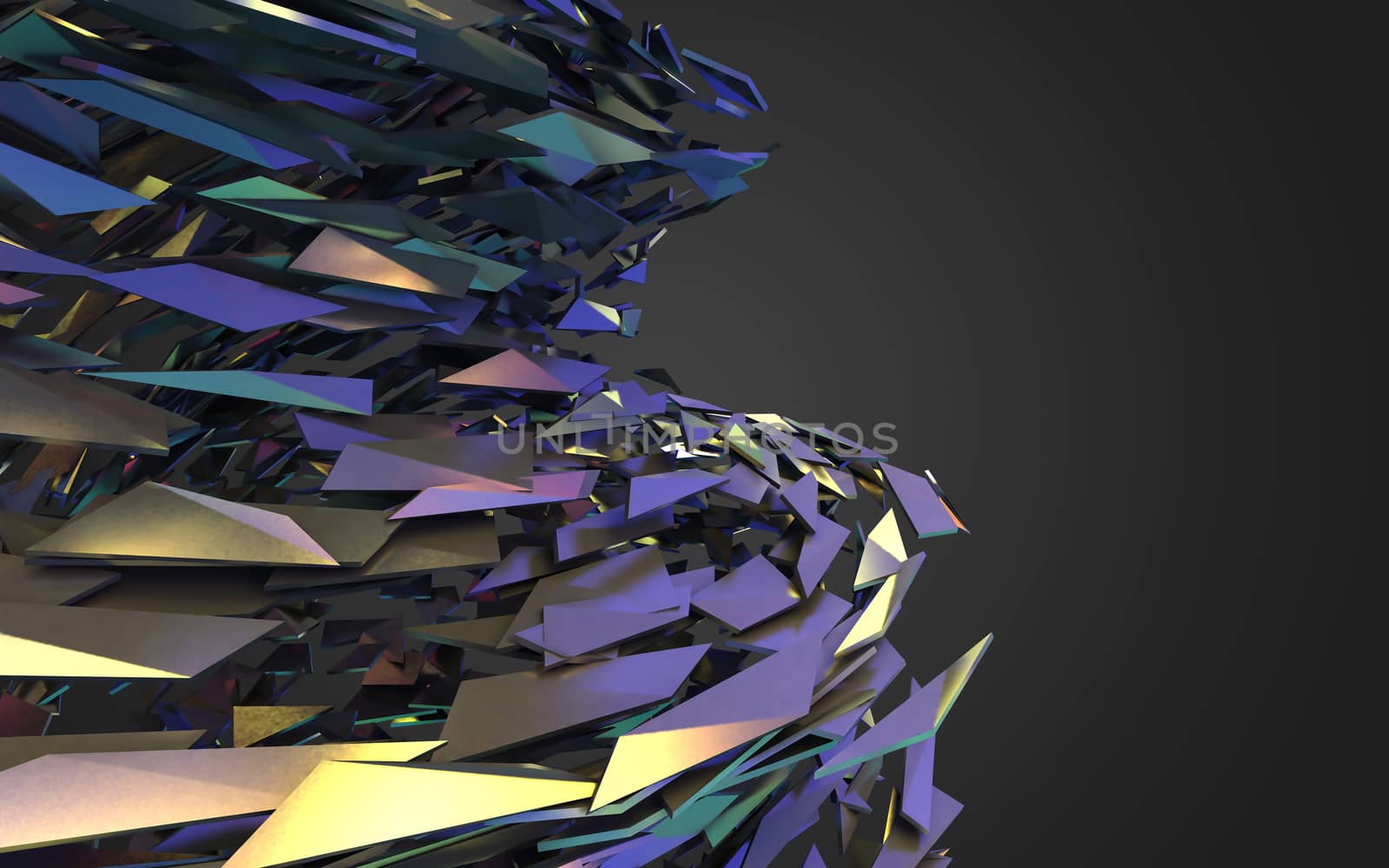 Abstract 3d rendering of chaotic structure.  by teerawit