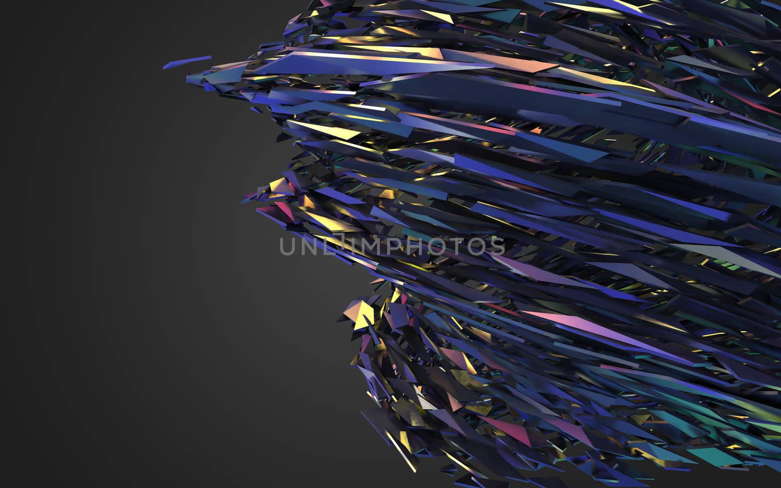 Abstract 3d rendering of chaotic structure.  by teerawit