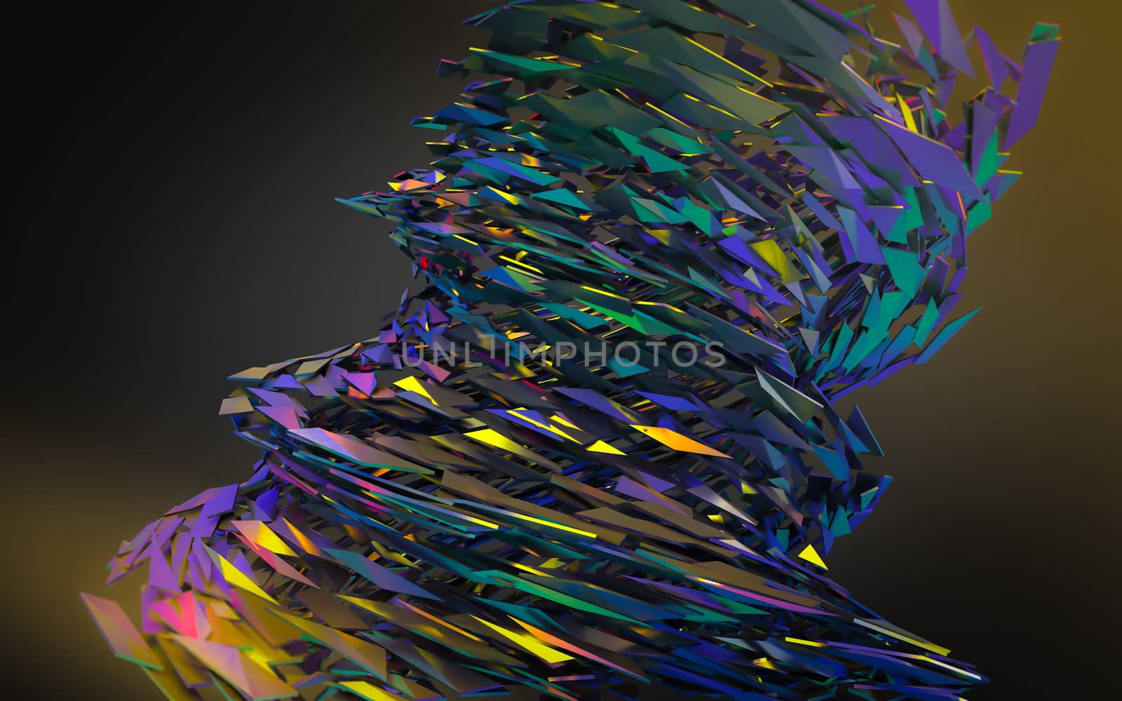 Abstract 3d rendering of chaotic structure.  by teerawit