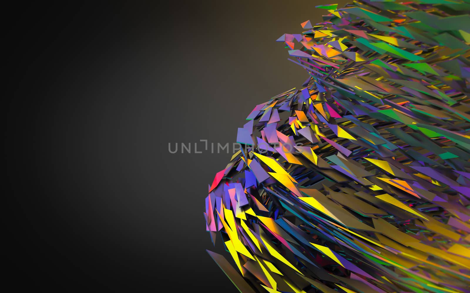 Abstract 3d rendering of chaotic structure.  by teerawit