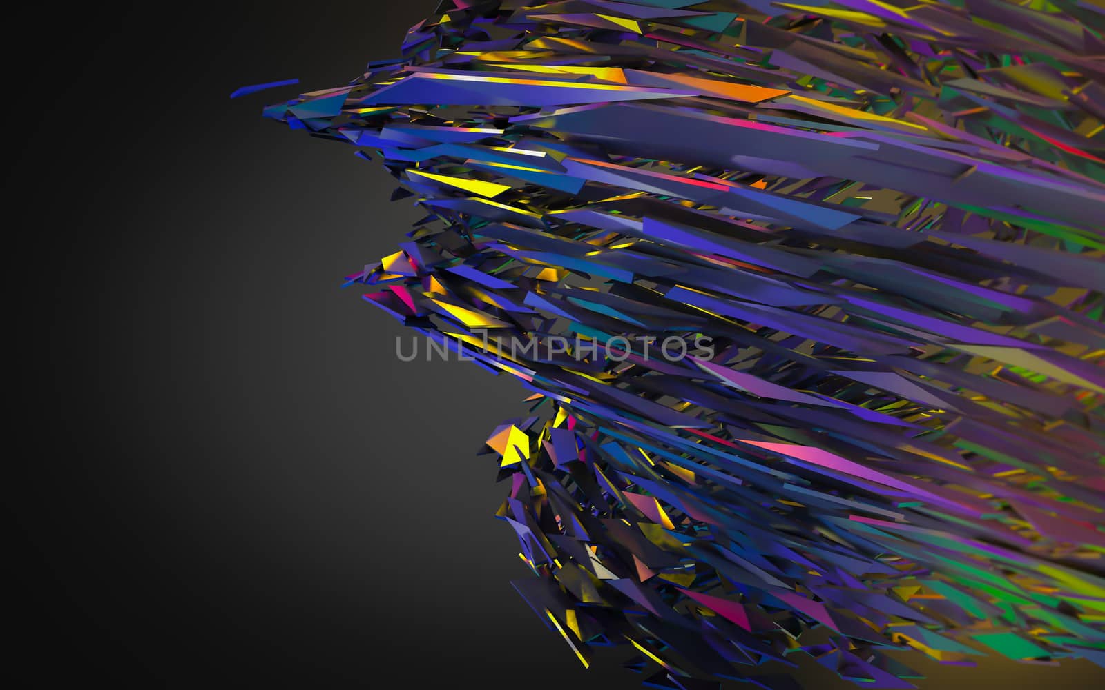 Abstract 3d rendering of chaotic structure.  by teerawit