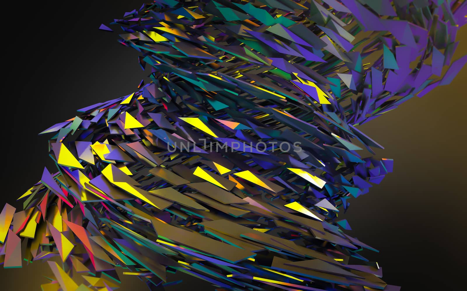 Abstract 3d rendering of chaotic structure.  by teerawit