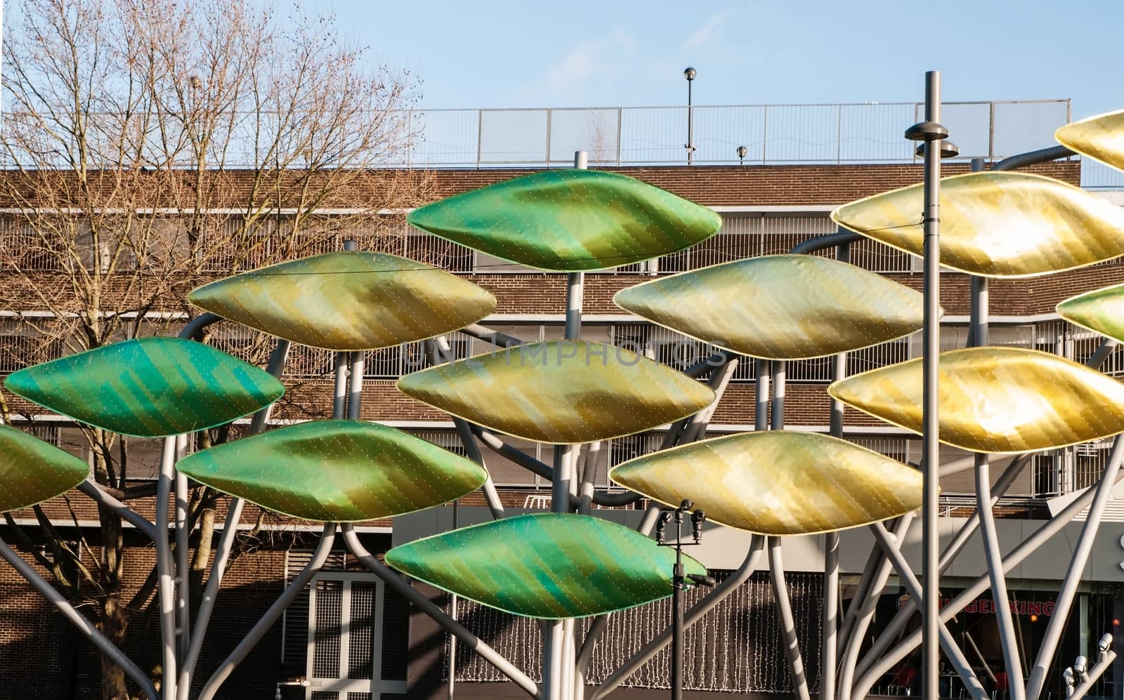 Architects and urban designers Studio Egret West have designed a shimmering wall of titanium fish in front of Stratford Centre.