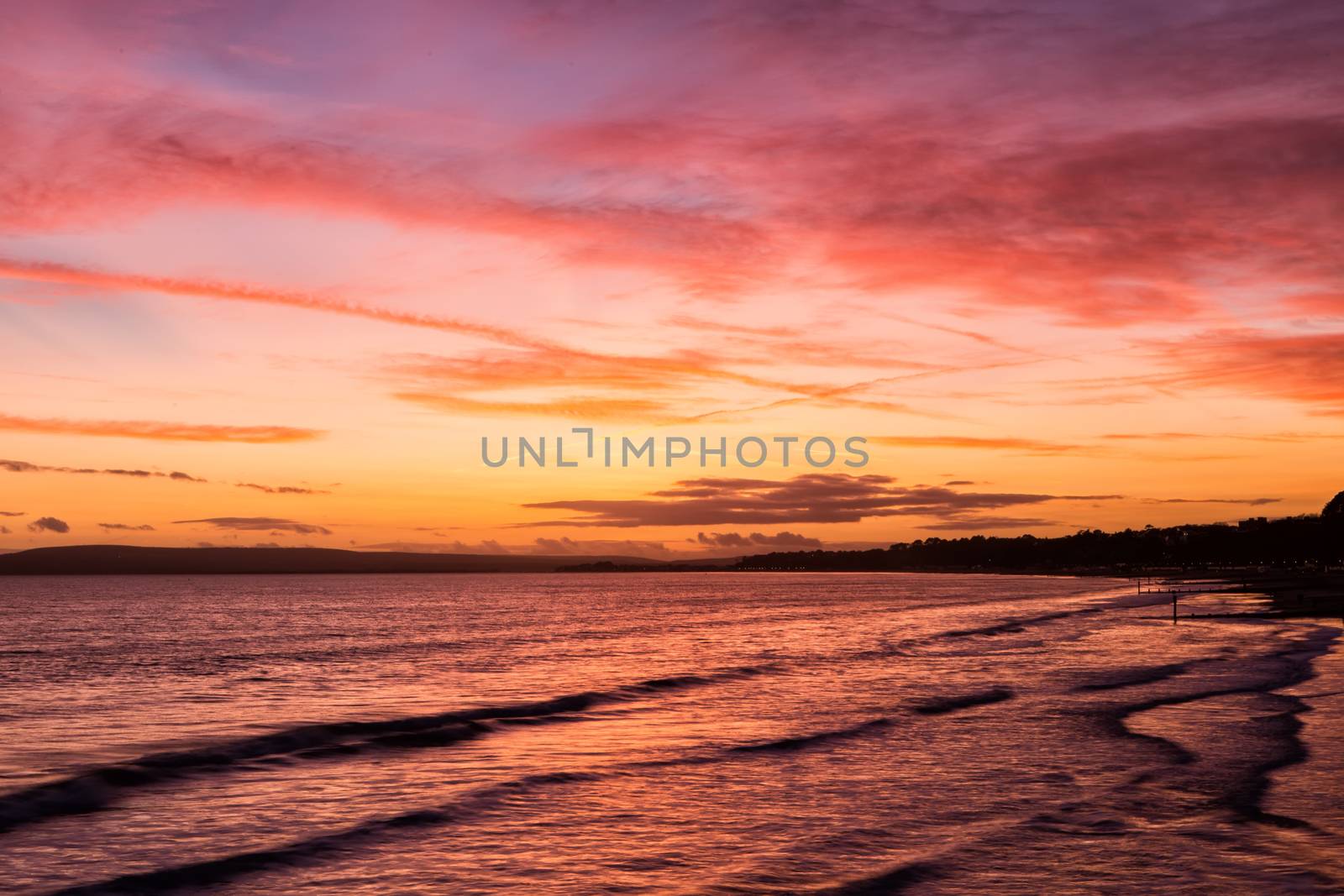 Sunset over the Atlantic ocean